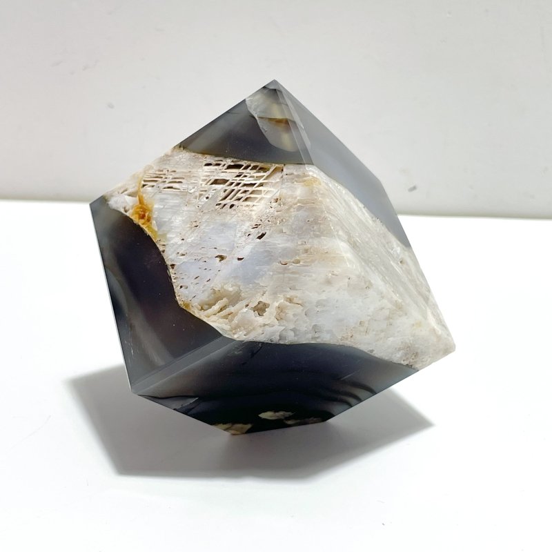 8 Pieces Volcanic Agate Standable Cube (UV - Reactive) - Wholesale Crystals