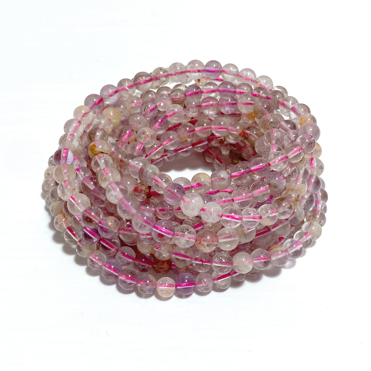 6mm White Garden Quartz 3-Loop Bracelets Wholesale Closeout