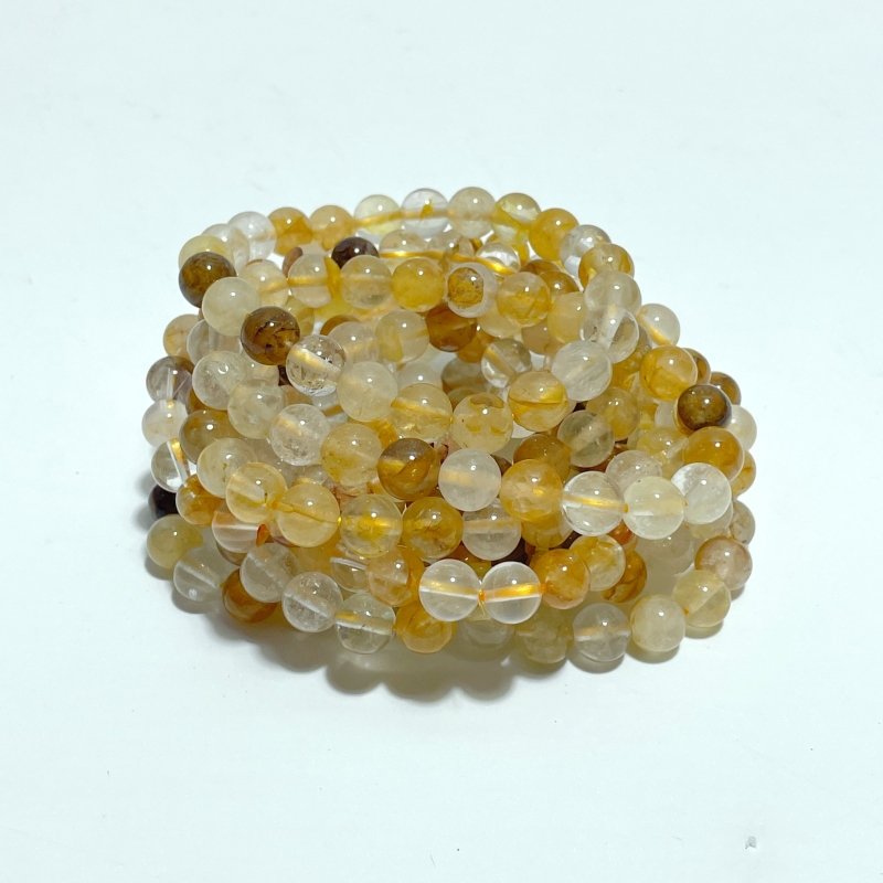 8mm Hematoid Quartz Golden Fire Quartz Bracelets Wholesale - Wholesale Crystals