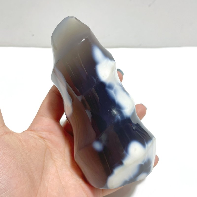 9 Pieces Black Orca Agate Flame Carving - Wholesale Crystals