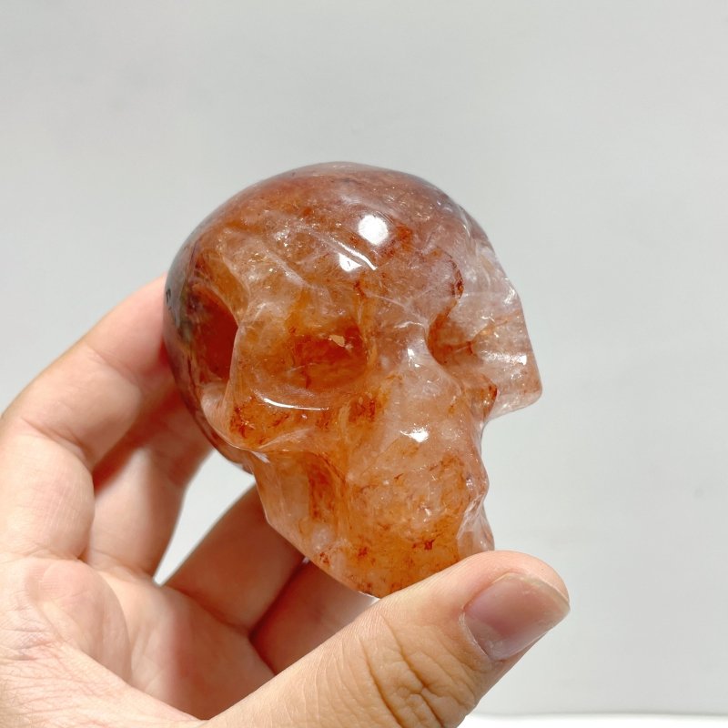 9 Pieces Fire Quartz Skull Carving - Wholesale Crystals