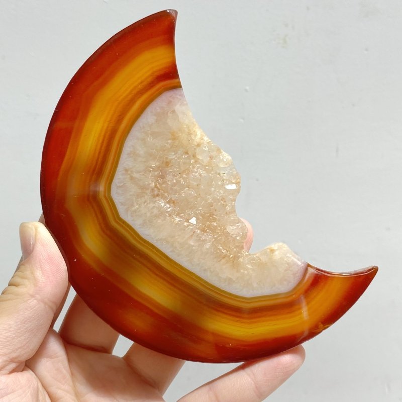 9 Pieces Large Carnelian Moon Face Carving Closeout -Wholesale Crystals