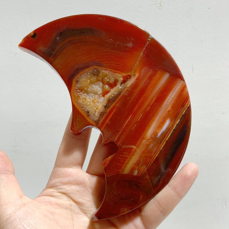 9 Pieces Large Carnelian Moon Face Carving Closeout -Wholesale Crystals