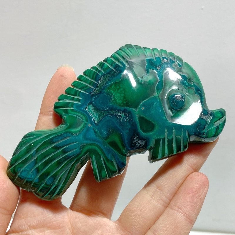 9 Pieces Malachite Mixed Animals Carving (With Crack) - Wholesale Crystals