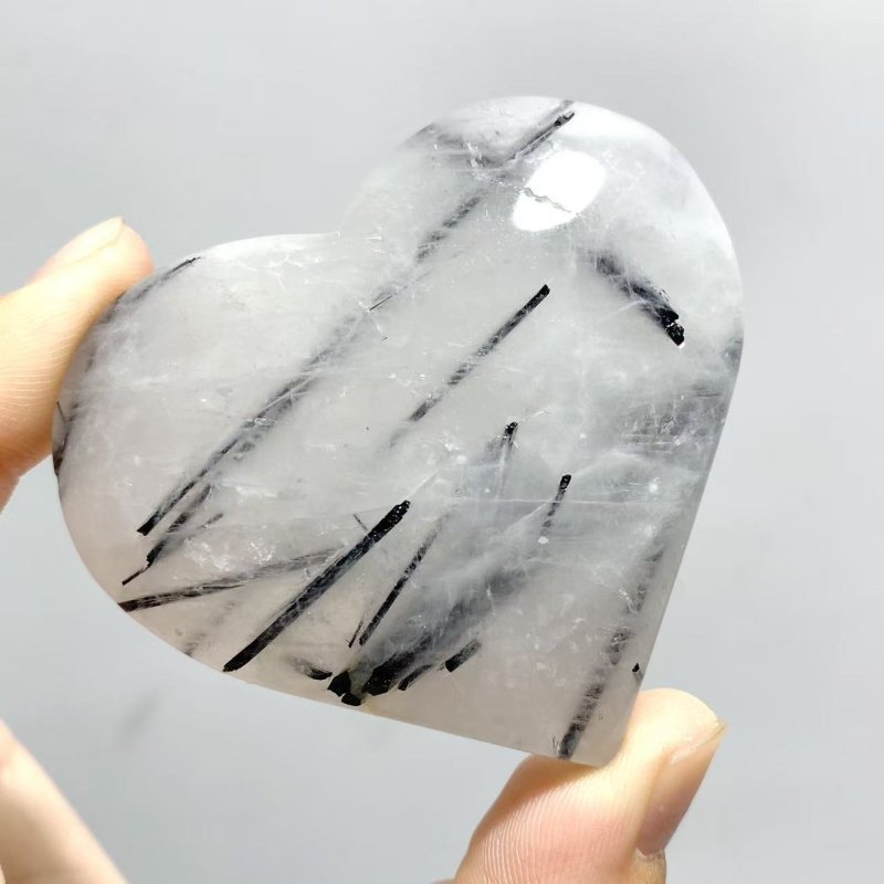 97 Pieces Black Tourmaline Heart - Wholesale Crystals