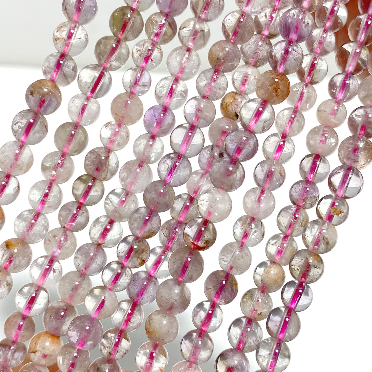 6mm White Garden Quartz 3-Loop Bracelets Wholesale Closeout