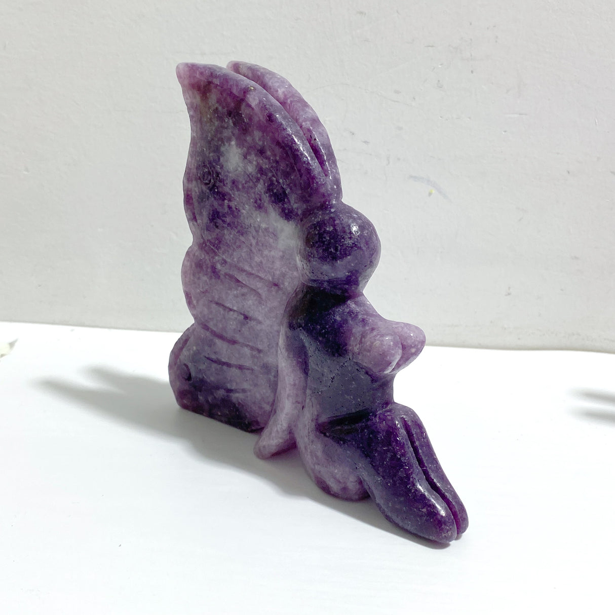 6 Pieces Deep Purple Lepidolite Butterfly Fairy Carving