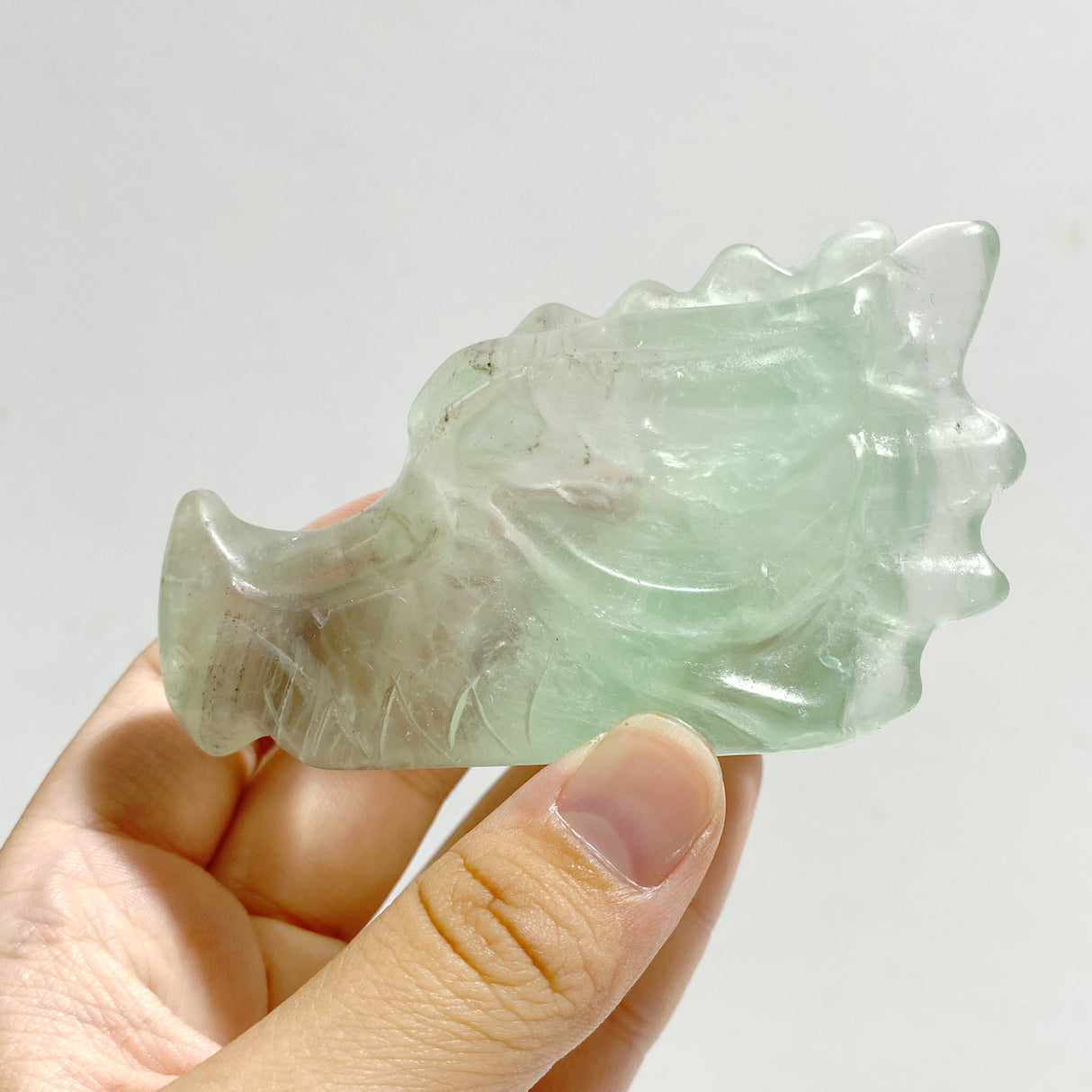 15 Pieces Rainbow Fluorite Dragon Head Carving