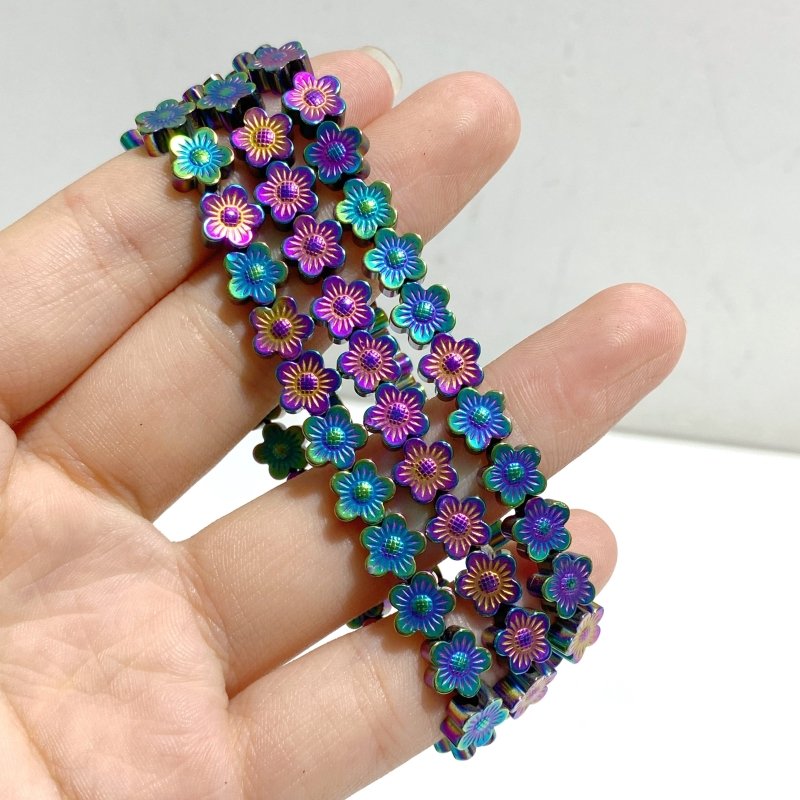 Aura Pyrite Flower Shape Bracelets Wholesale -Wholesale Crystals
