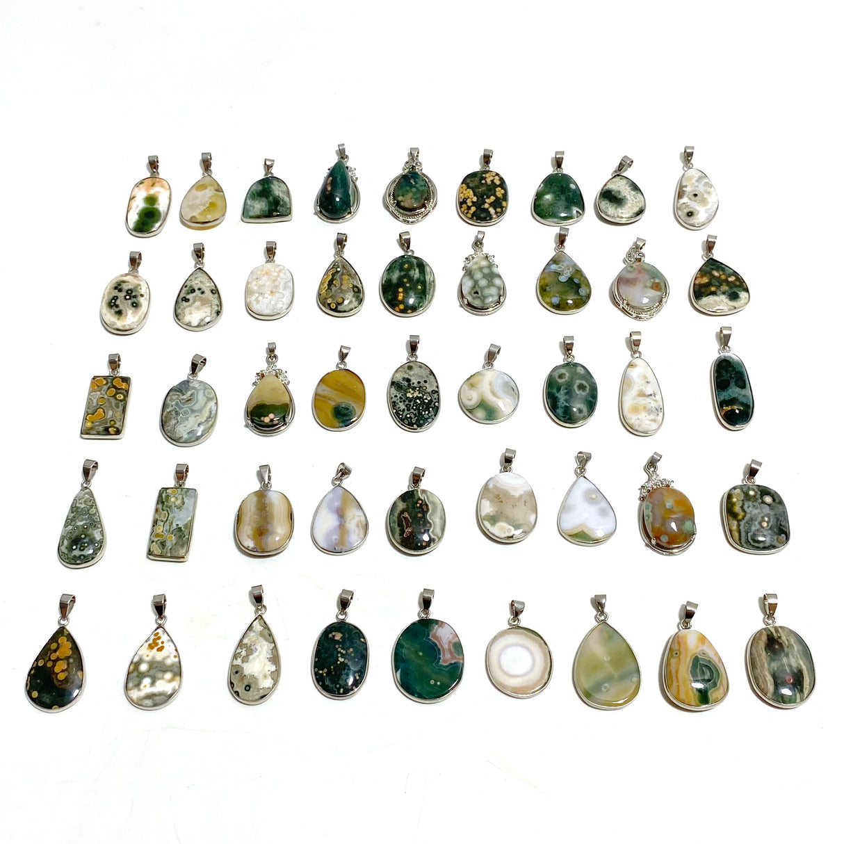 45 Pieces Vein Ocean Japser Pendant