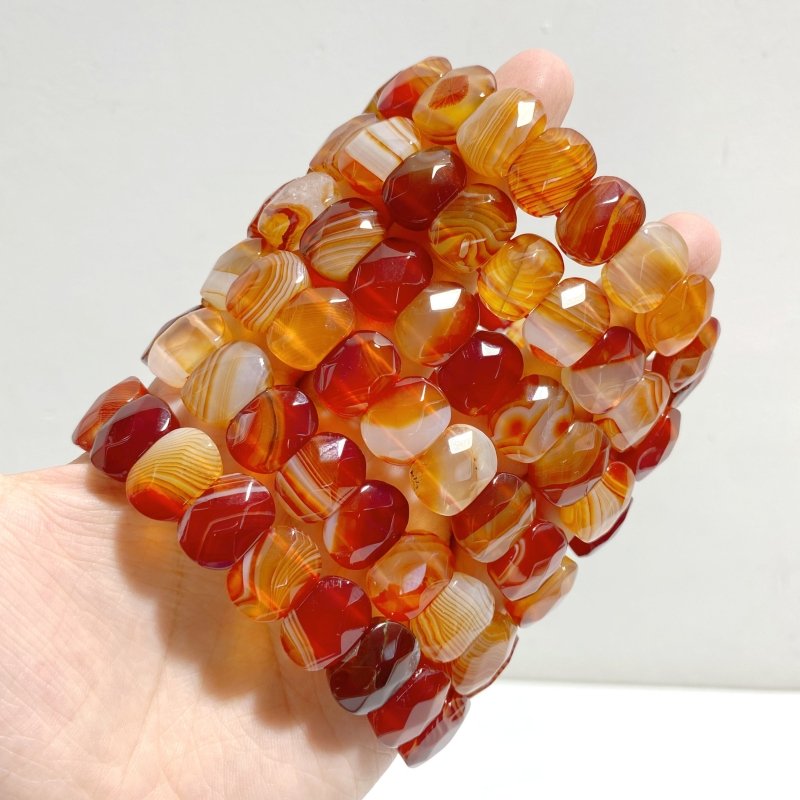 Beautiful Carnelian Cut Faceted Bracelet Wholesale -Wholesale Crystals