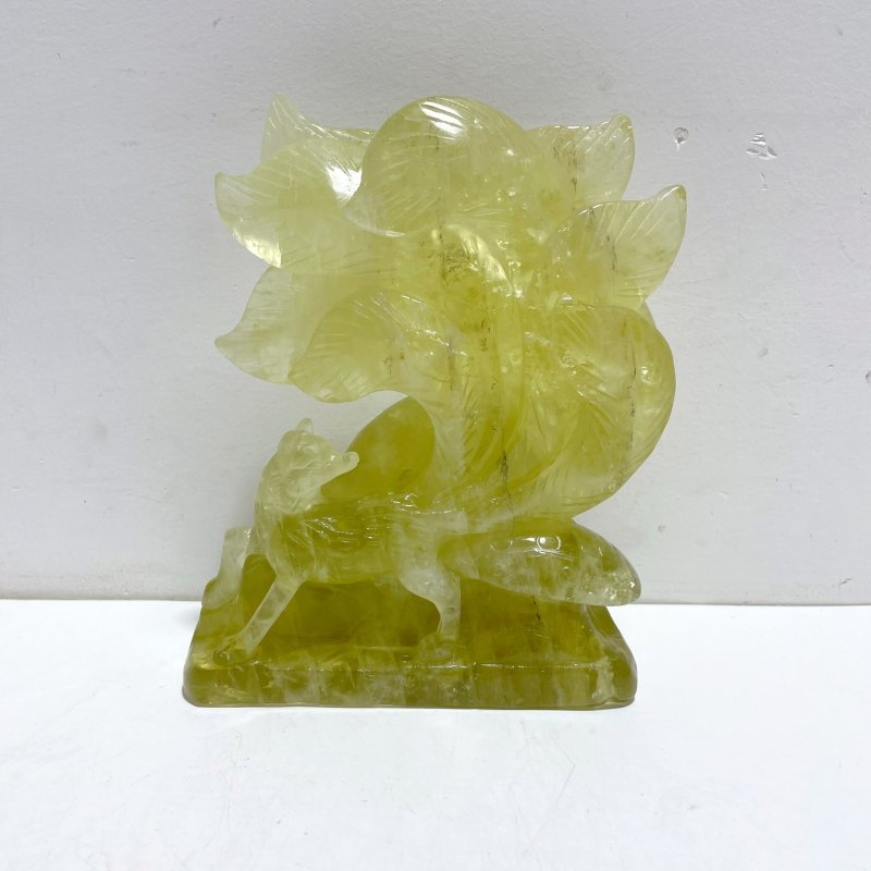 Beautiful Citrine Nine - tailed Fox Carving - Wholesale Crystals
