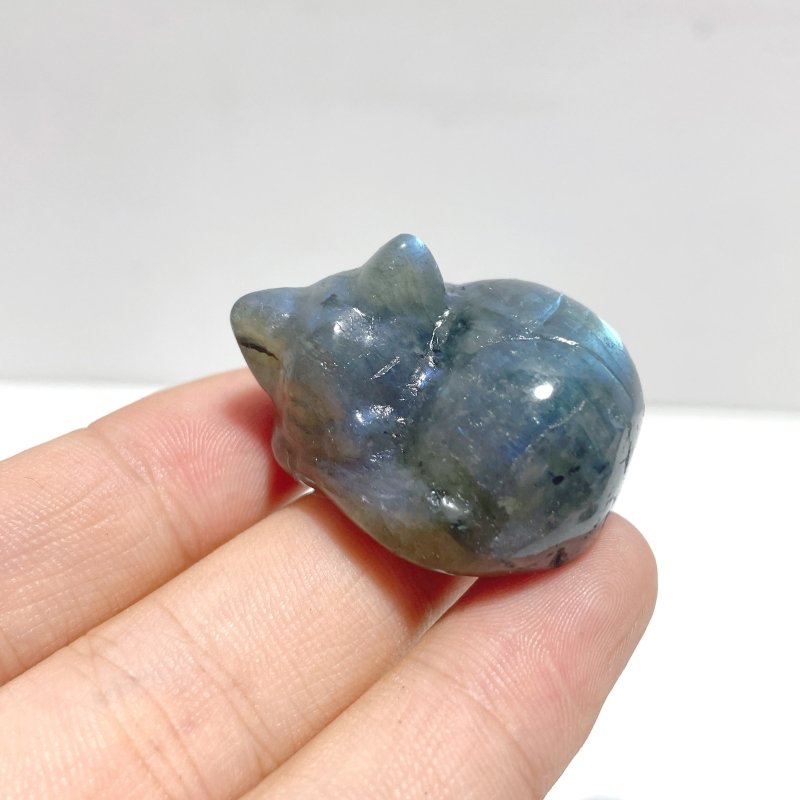 Beautiful Labradorite Sleeping Cat Carving Wholesale - Wholesale Crystals