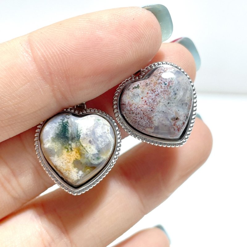 Beautiful Ocean Jasper Pendants Heart Shape Wholesale - Wholesale Crystals