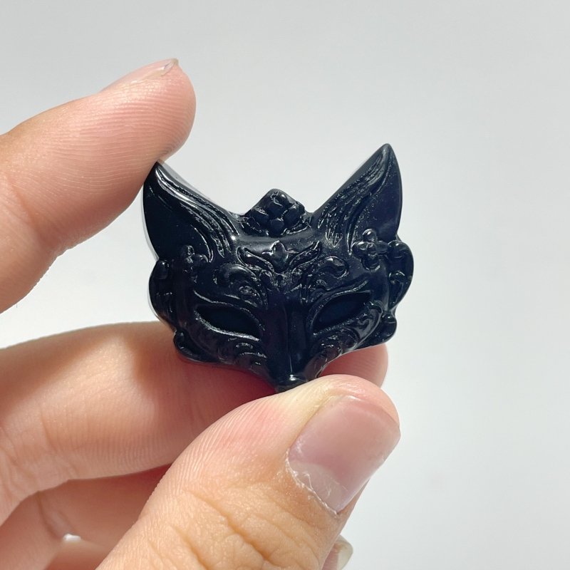 Black Obsidian Fox Face Carving Wholesale - Wholesale Crystals