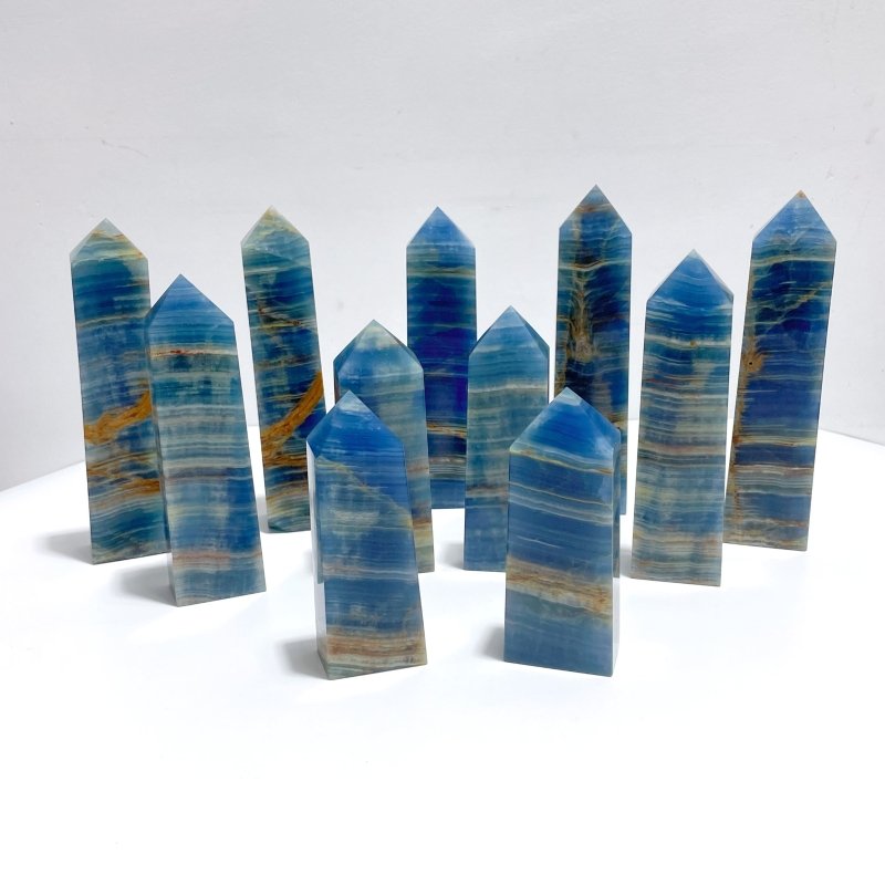 Blue Onyx Four - sided Tower Point Wholesale - Wholesale Crystals