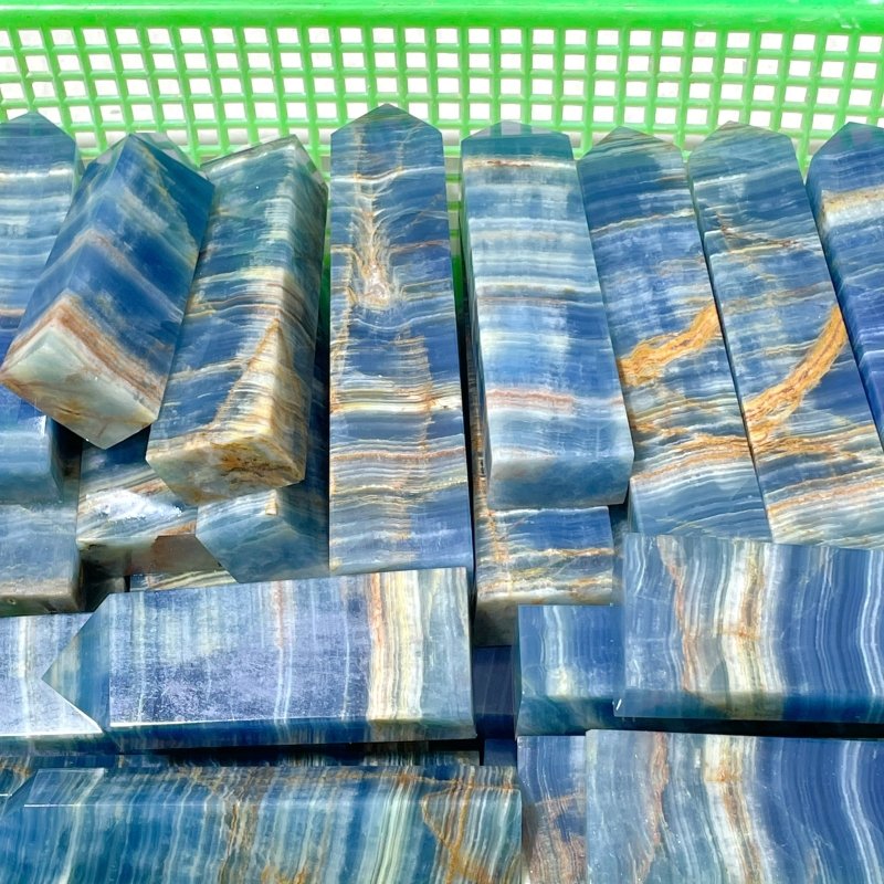 Blue Onyx Four - sided Tower Point Wholesale - Wholesale Crystals