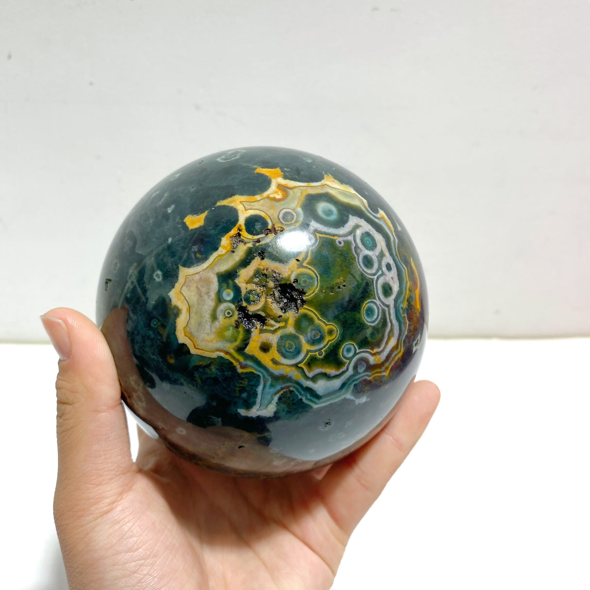 2 Pieces 6th Vein Ocean Jasper Spheres