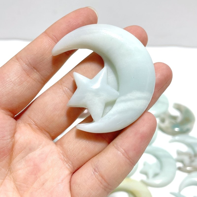 Caribbean Calcite Star Moon Carving Wholesale - Wholesale Crystals