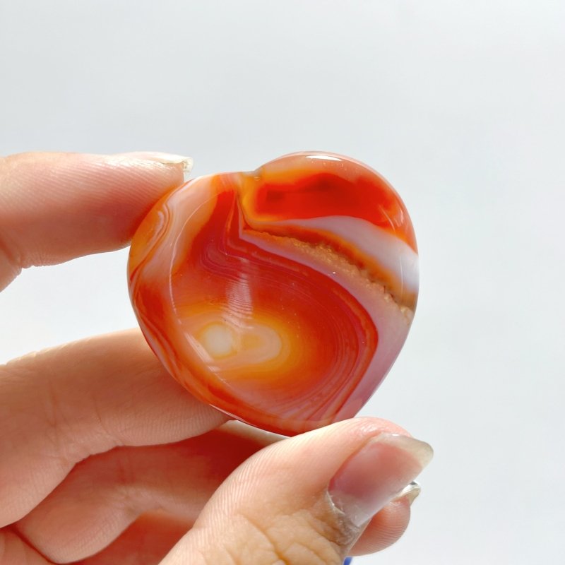 Carnelian Worry Stones Heart Wholesale - Wholesale Crystals