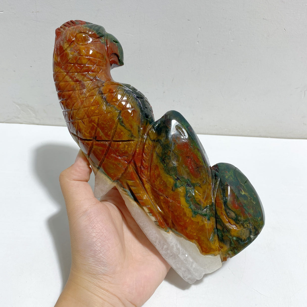 Large Ocean Jasper Parrot Carving