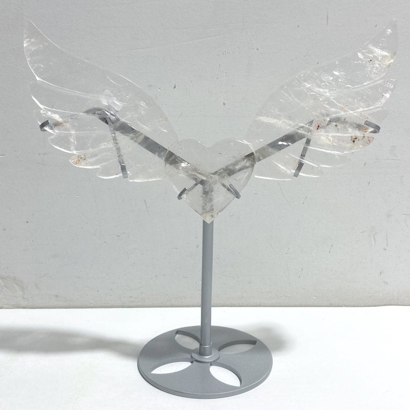 Clear Quartz Heart Wing Carving With Stand -Wholesale Crystals