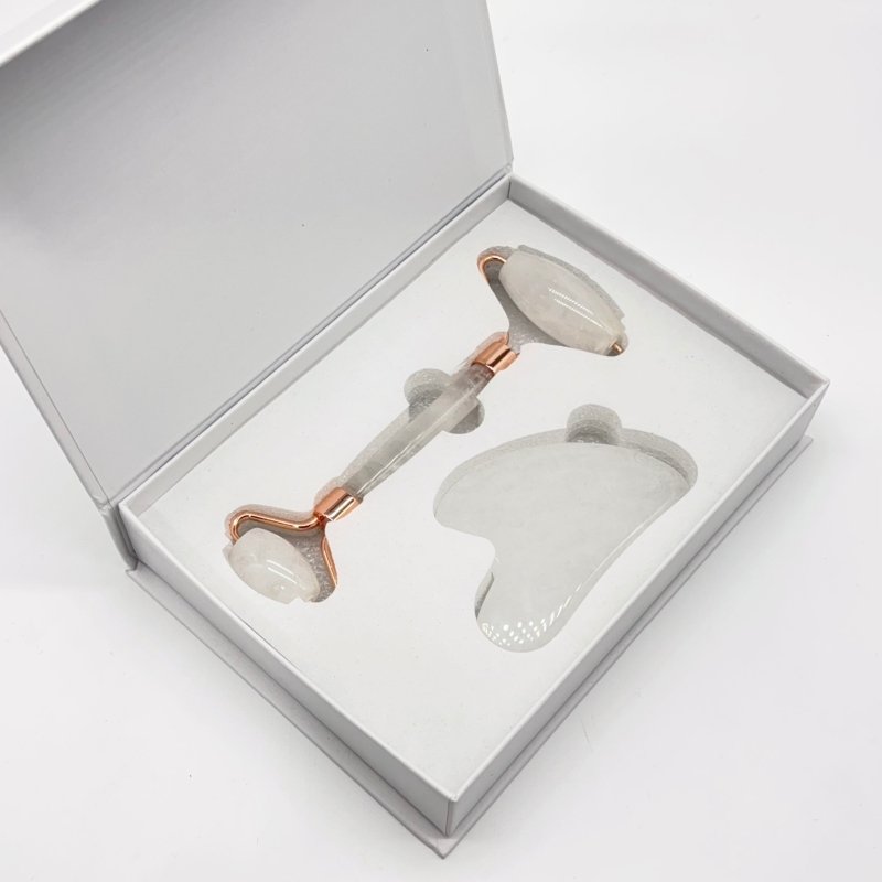 Clear Quartz Roller and Gua Sha A Set Wholesale -Wholesale Crystals