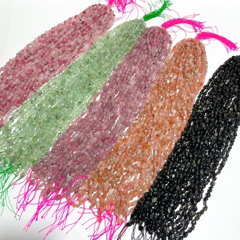 Crystal Stone Free Form DIY Bracelet Sunstone Gold Sheen Obsidian Prehnite - Wholesale Crystals