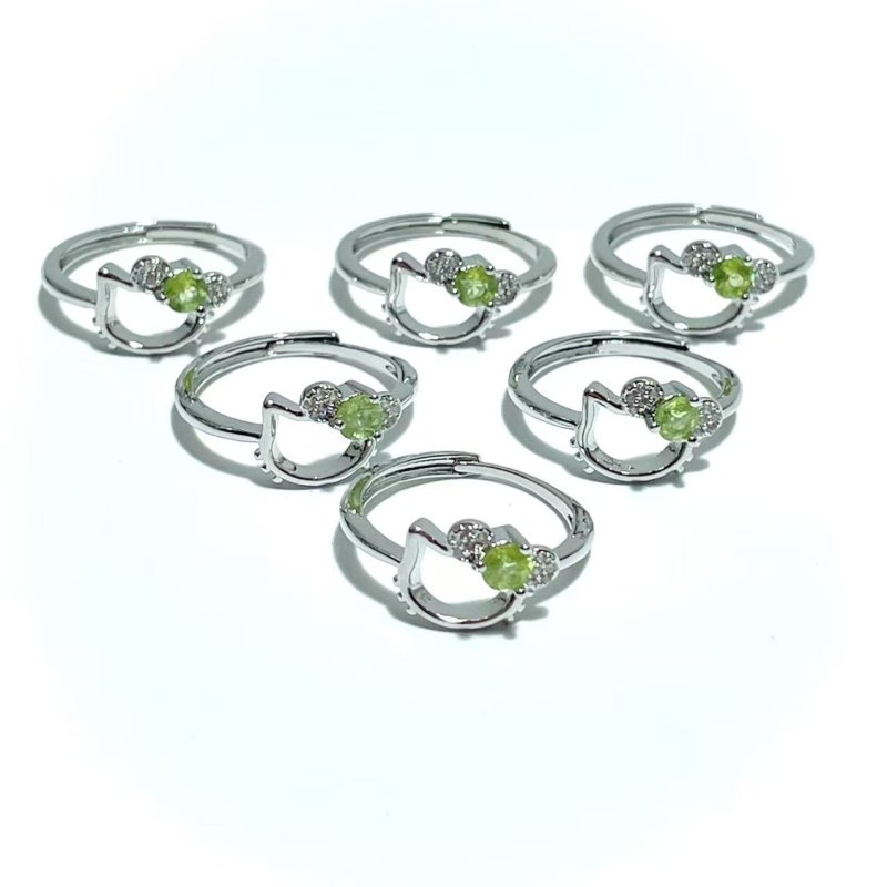 Cut Faceted Peridot Rings Hello Kitty Shape Wholesale - Wholesale Crystals