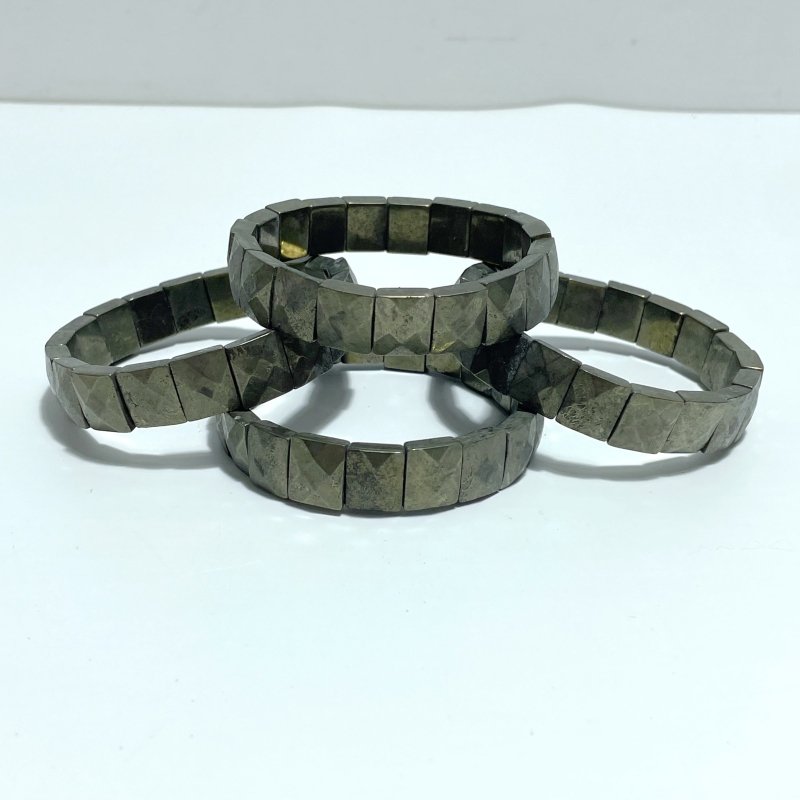 Cut Faceted Pyrite Bracelet Square Shape Wholesale - Wholesale Crystals