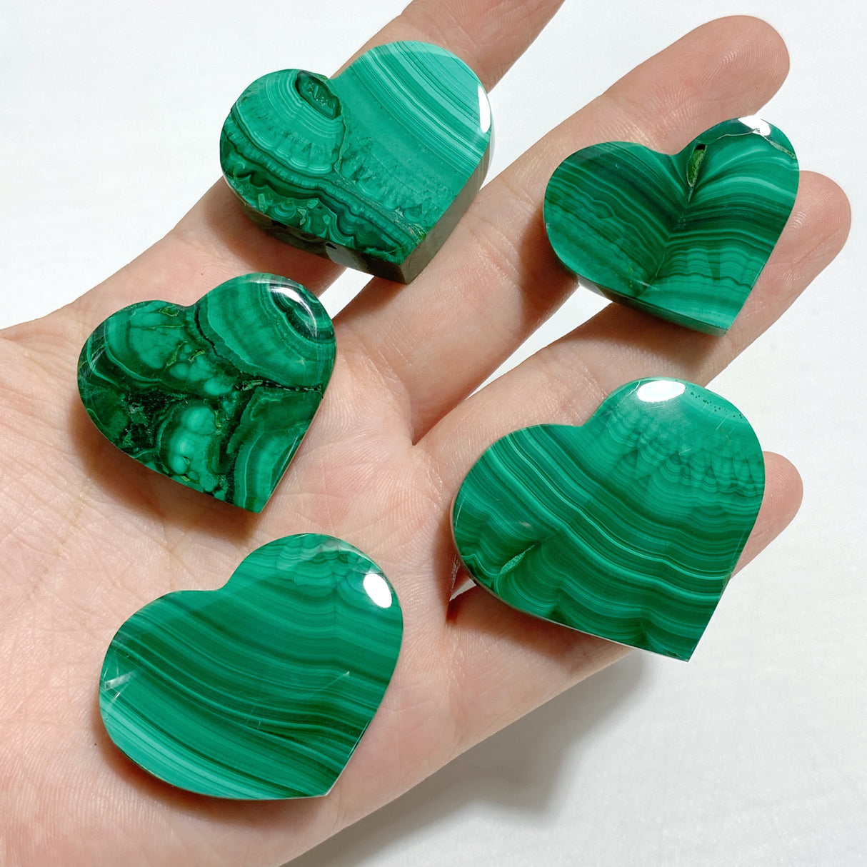 61 Pieces Malachite Heart