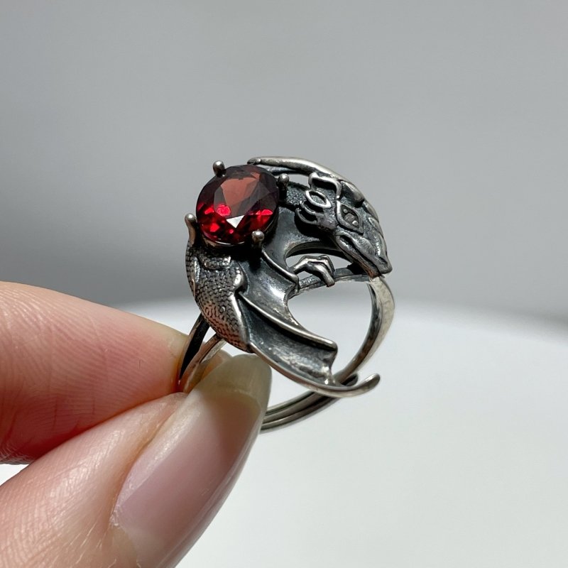 #F4 Silver Rings Dragon Shape Wholesale Sunstone Garnet Amethyst Tourmaline Citrine - Wholesale Crystals