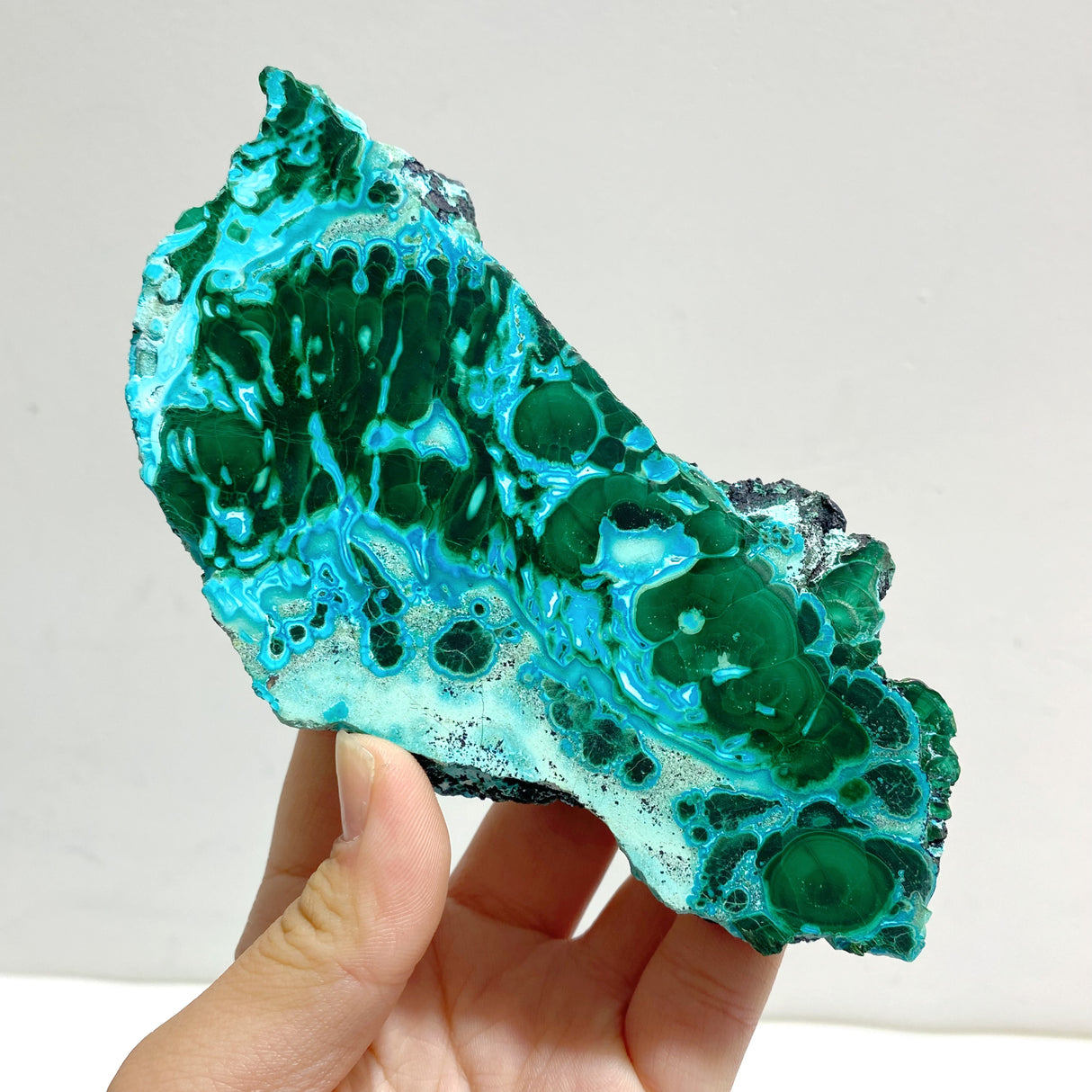 5 Pieces High Quality Beautiful Chrysocolla Mixed Malachite Slab Specimen #8