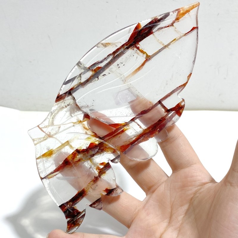 Fire Quartz Butterfly Wing Carving With Stand -Wholesale Crystals