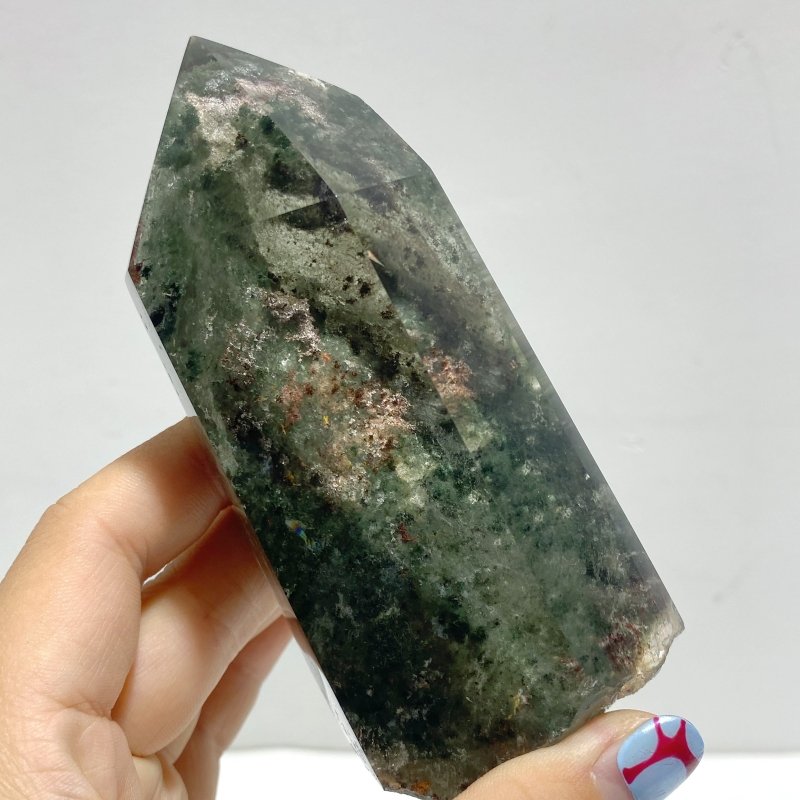 Garden Quartz Raw Bottom Point With Stand 1 - Wholesale Crystals
