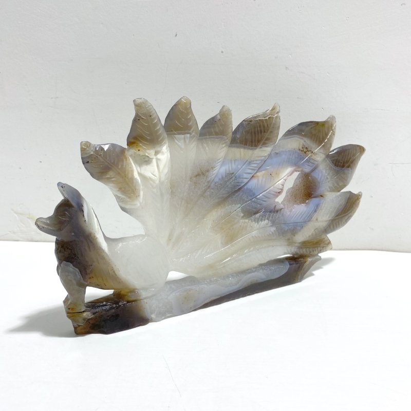 Geode Agate Druzy Nine - tailed Fox Carving 10 - Wholesale Crystals