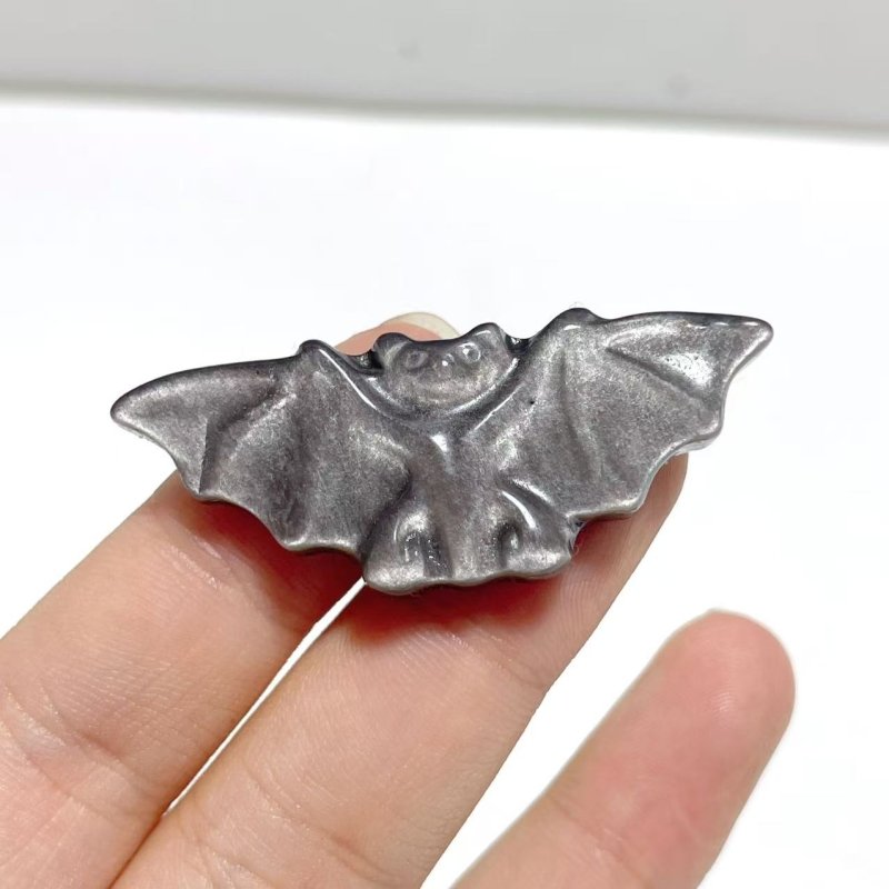 Gold Sheen Obsidian Silver Sheen Obsidian Bat Halloween Carving Wholesale - Wholesale Crystals