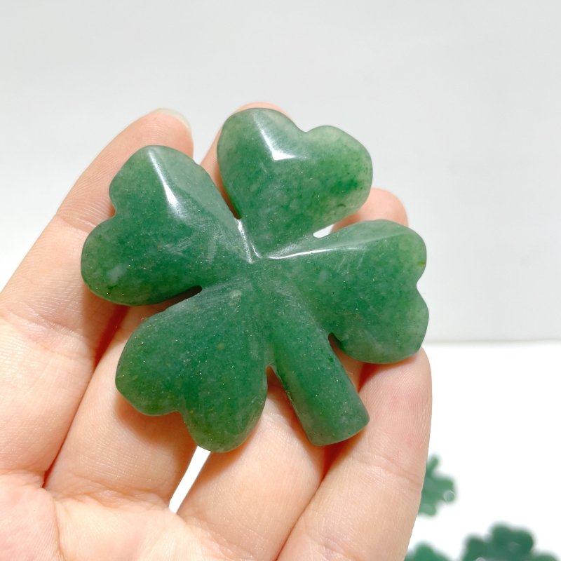 Green Aventurine Four Leaf Clover Carving Wholesale - Wholesale Crystals