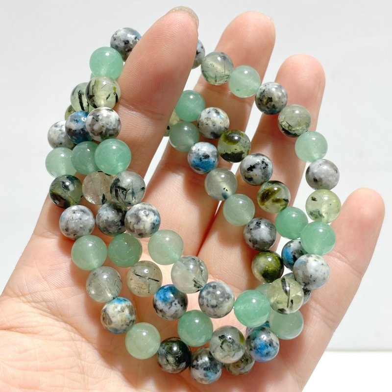 Green Aventurine Prehnite DIY Bracelet Wholesale Original Design - Wholesale Crystals