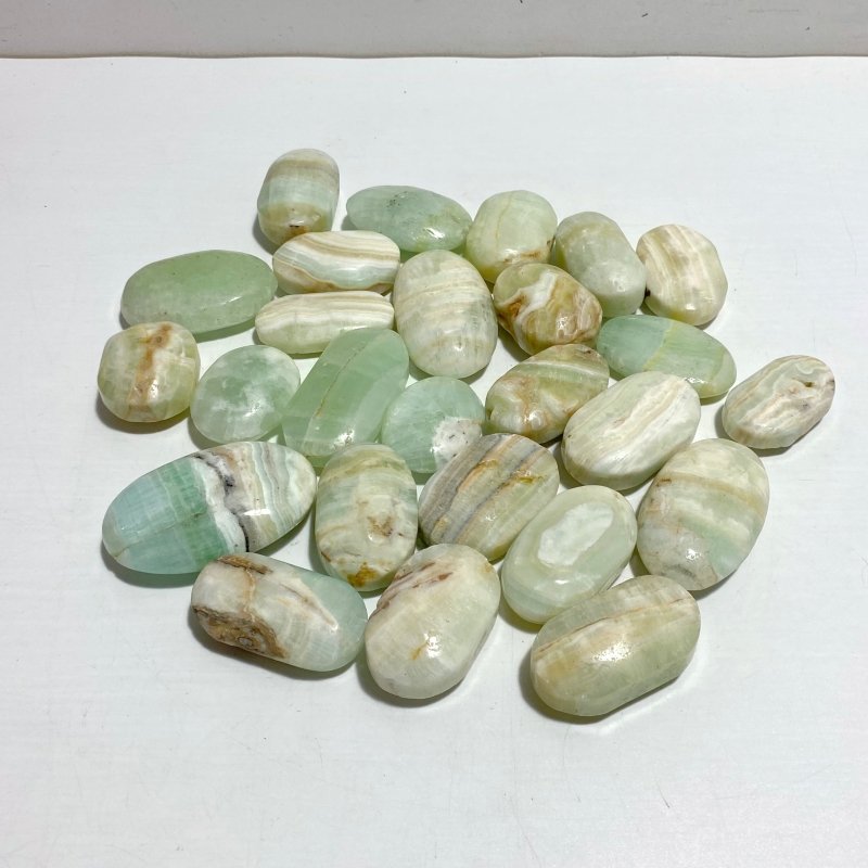Green Calcite Palm Stone Wholesale Closeout - Wholesale Crystals