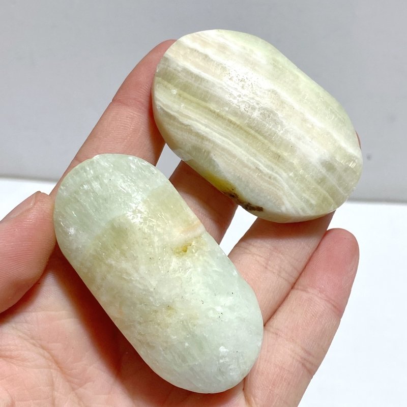 Green Calcite Palm Stone Wholesale Closeout - Wholesale Crystals