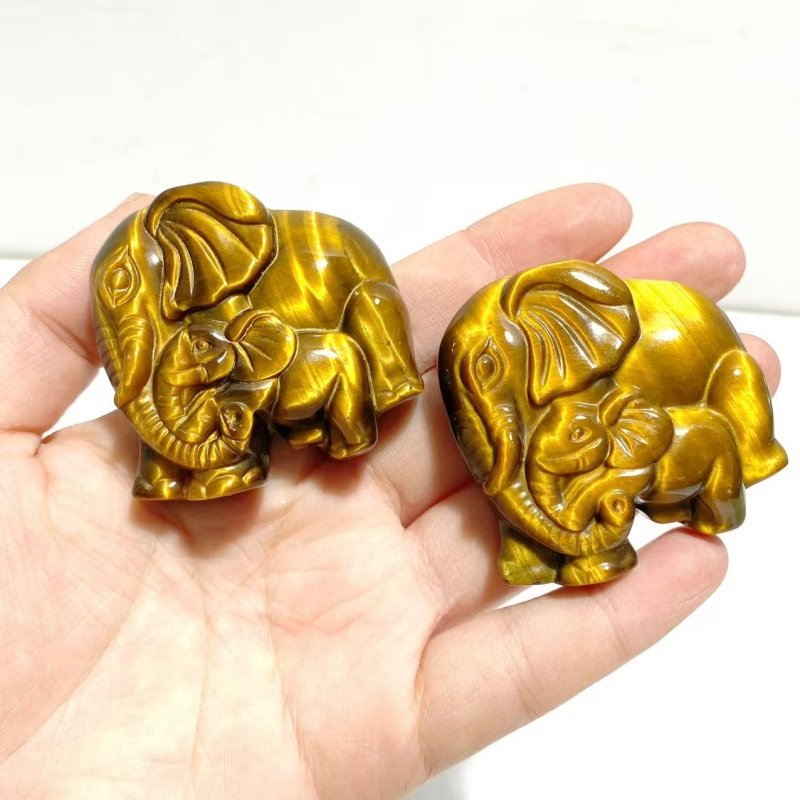 High Quality Tiger Eye Elephant Carving Wholesale - Wholesale Crystals
