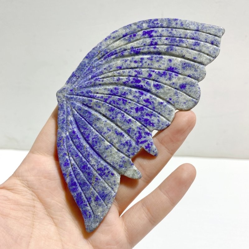 Lapis Lazuli Butterfly Wing Carving With Stand -Wholesale Crystals