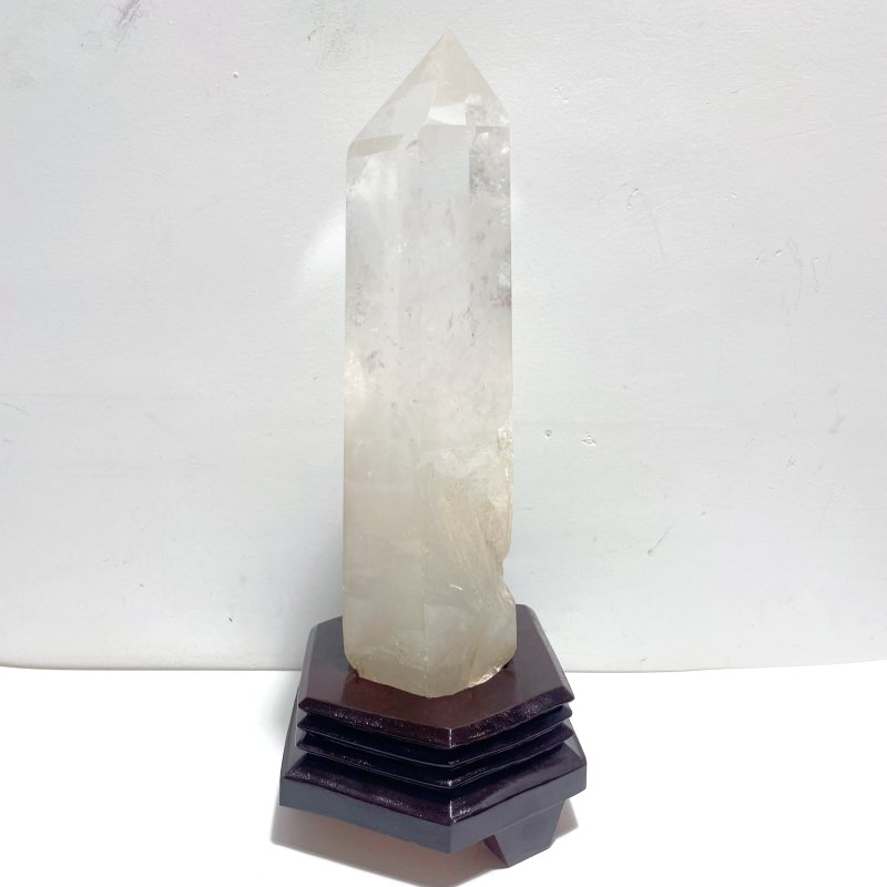 Large Clear Quartz Tower Point Ornaments With Stand - Wholesale Crystals