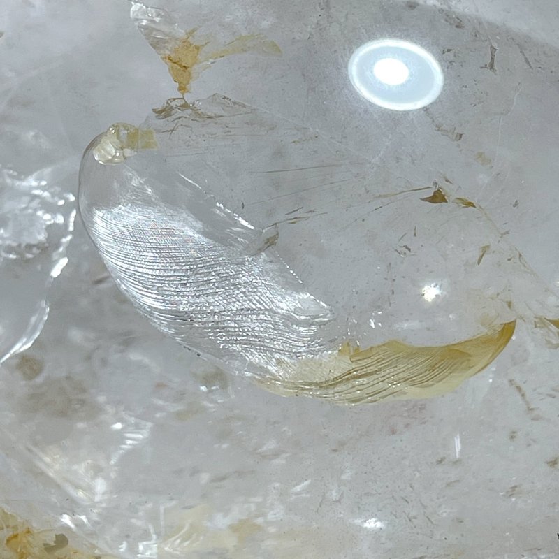 Large Dentritic Clear Quartz Golden Fire Quartz Sphere For Collection - Wholesale Crystals