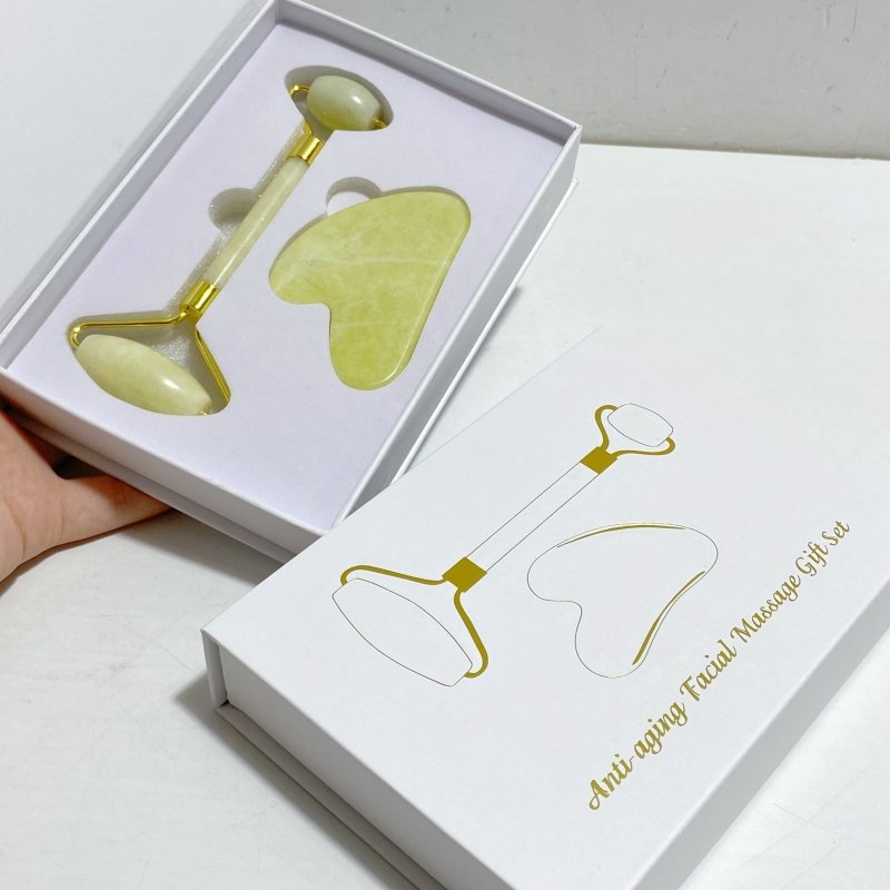 Lemon Jade Roller and Gua Sha A Set Wholesale -Wholesale Crystals