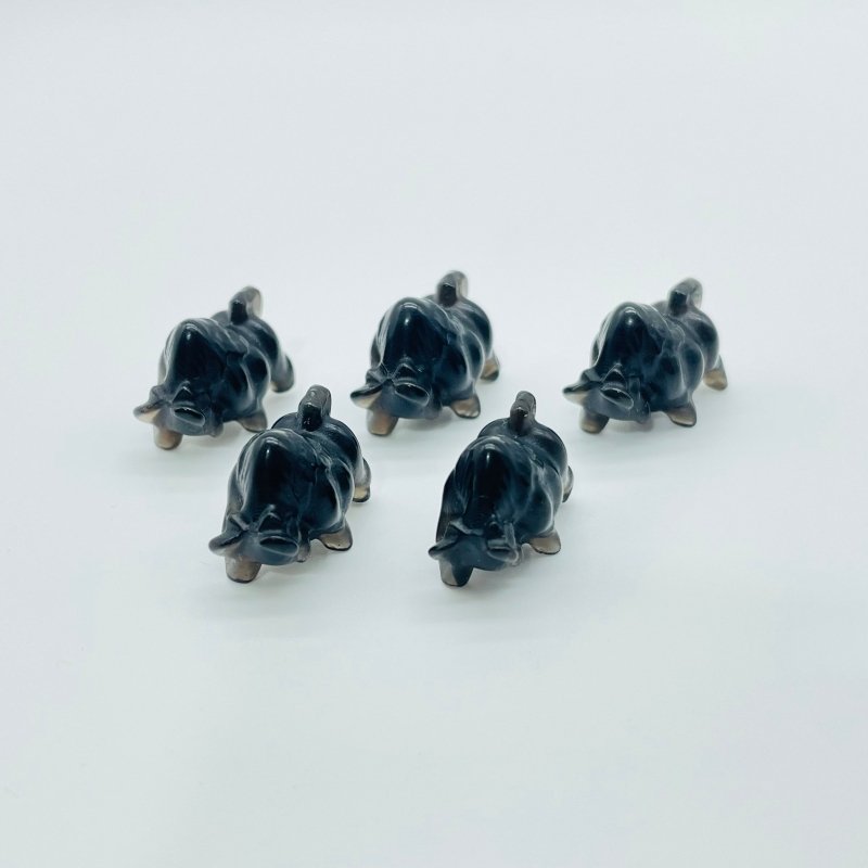 Mini Black Obsidian Bull Carving Wholesale -Wholesale Crystals