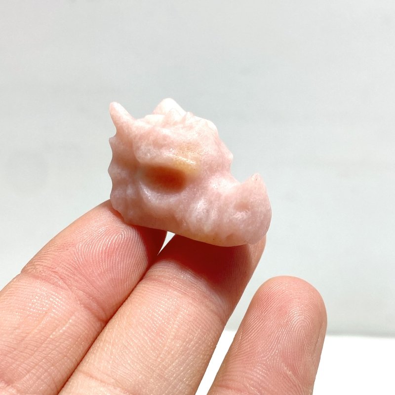 Mini Pink Opal Howlite Dragon Head Carving Wholesale - Wholesale Crystals