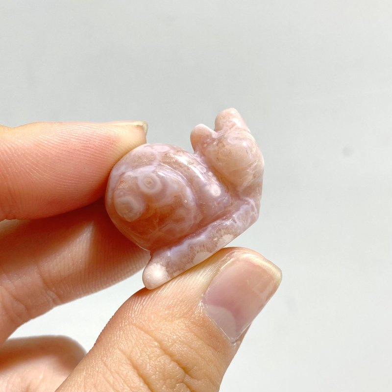 Mini Sakura Flower Agate Snail Carving Wholesale - Wholesale Crystals