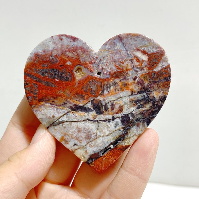 Morocco Agate Heart Wing Carving With Stand -Wholesale Crystals